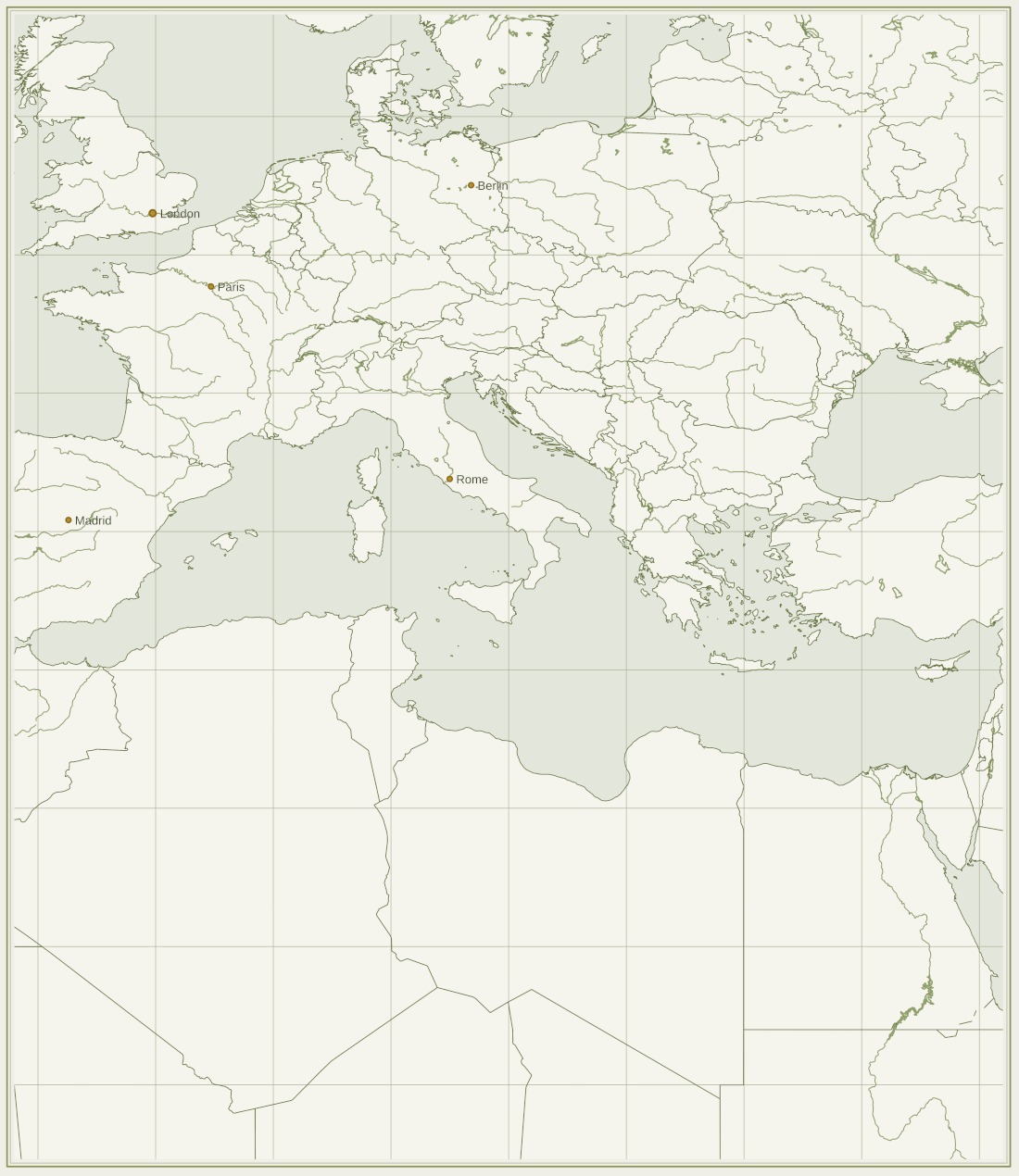 The Mediterranean in Sage: olive line on cream