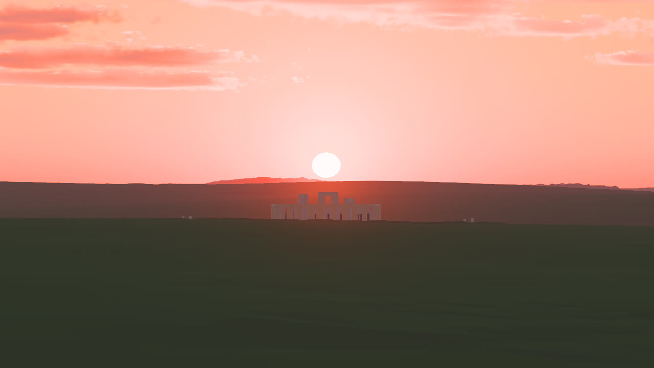 The first light of the Sun on the real skyline at dawn
